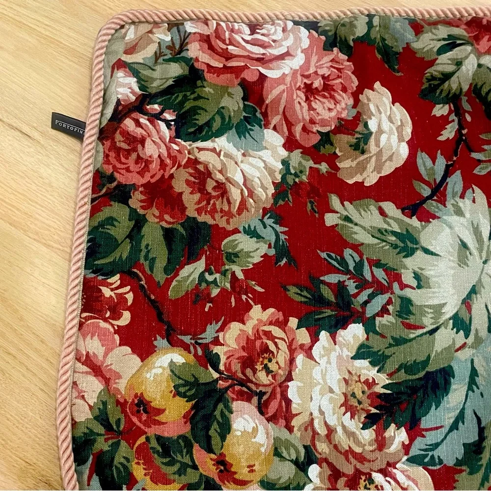 Vintage Pirtofino Linen Velvet Floral Pillow Cover 20”